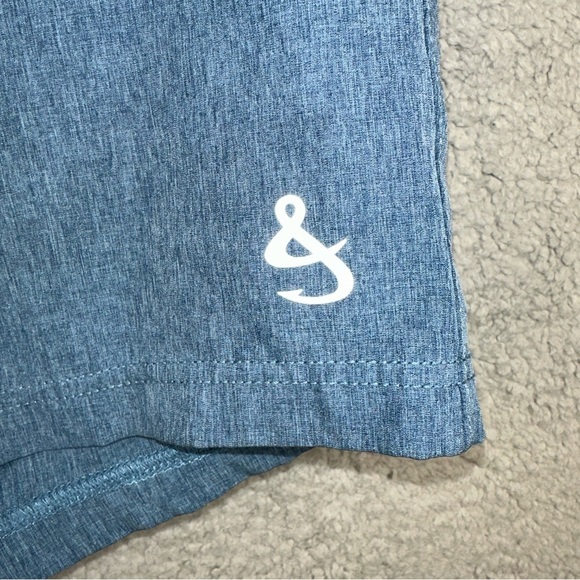 Hook & Tackle Men's Shorts Blue 38 Performance Outfitters Hi-Tide Hybrid Fishing - Picture 4 of 13